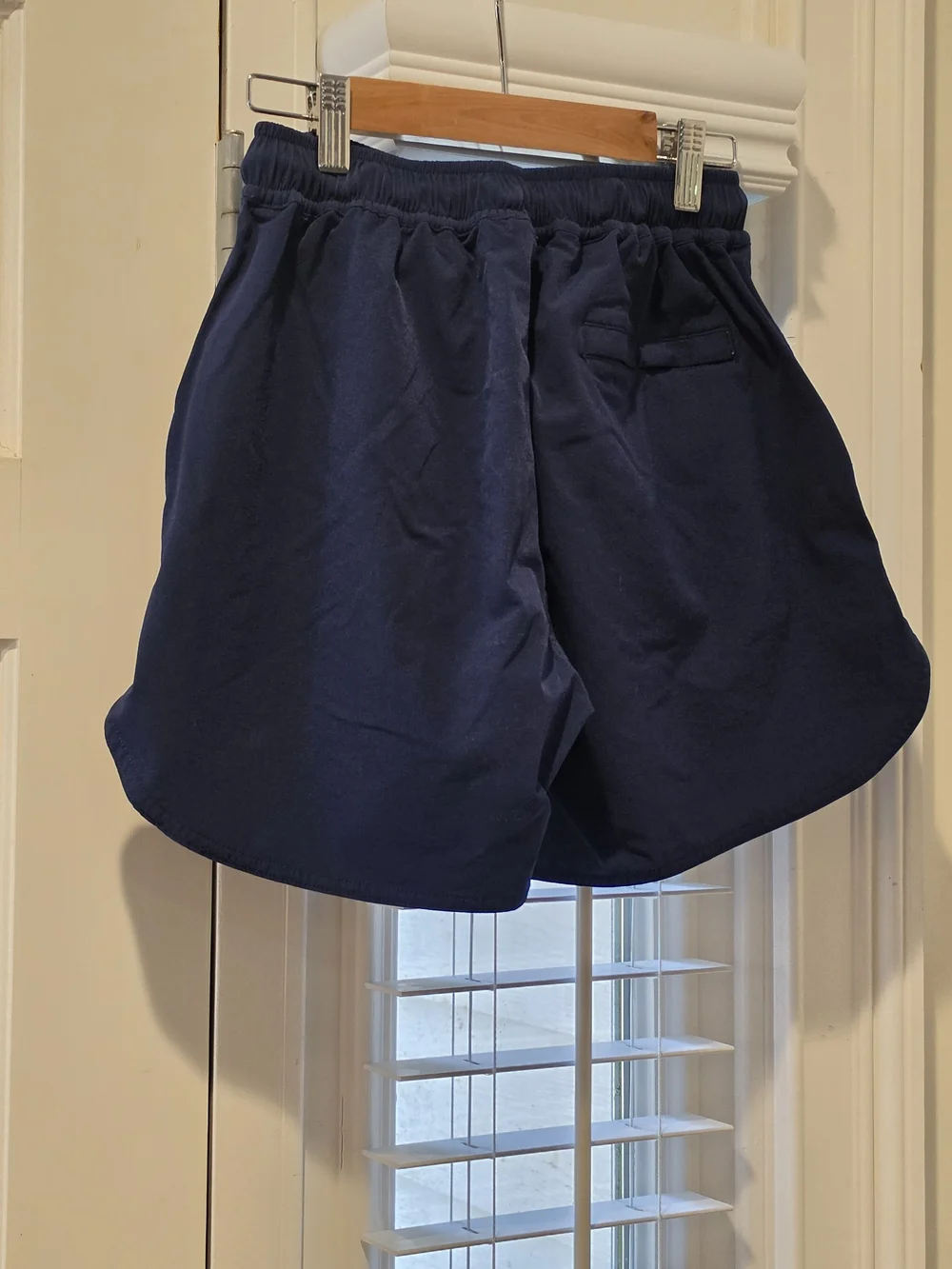 Navy Athletic Shorts with Red Dog Logo